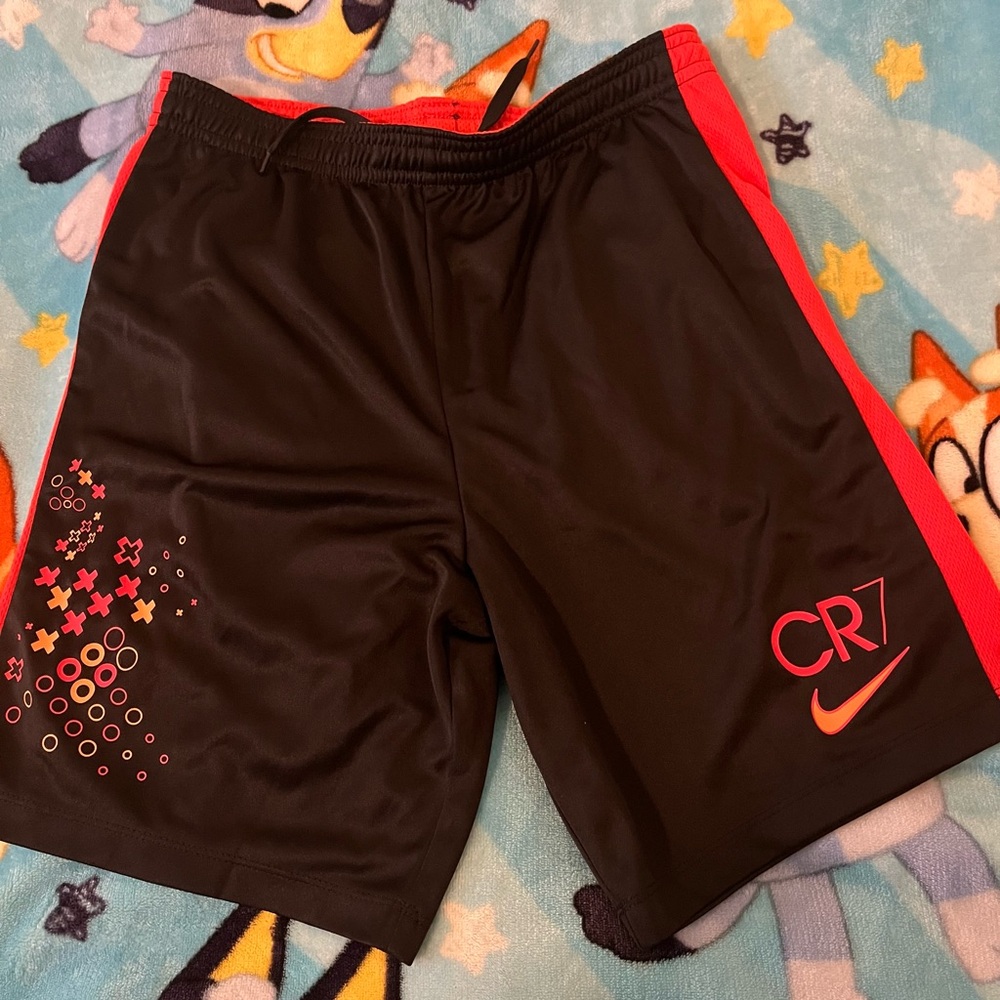 Nike Kids Black Shorts with Red Accents CR7